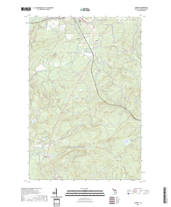 US Topo 7.5-minute map for Alberta MI