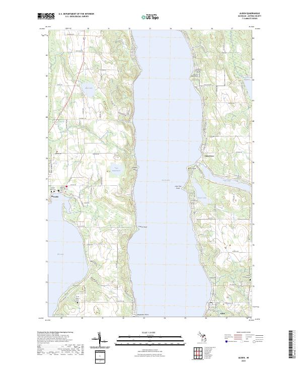 US Topo 7.5-minute map for Alden MI