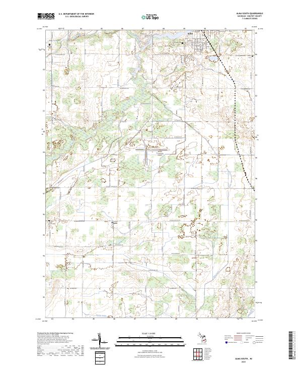 US Topo 7.5-minute map for Alma South MI – American Map Store
