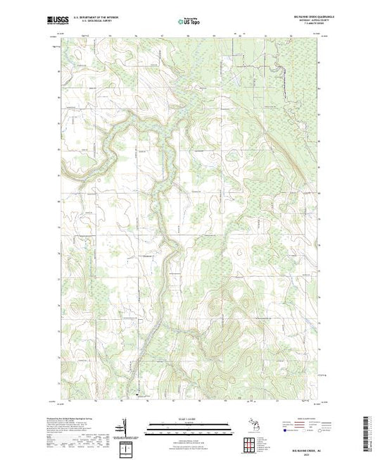 US Topo 7.5-minute map for Big Ravine Creek MI – American Map Store