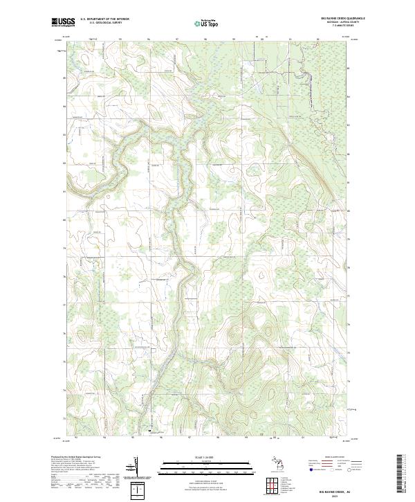US Topo 7.5-minute map for Big Ravine Creek MI