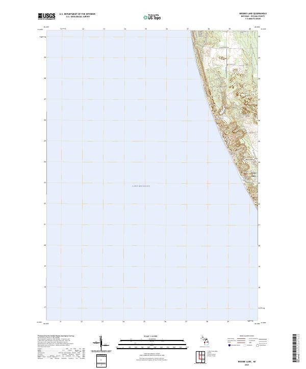 US Topo 7.5-minute map for Bigsbie Lake MI