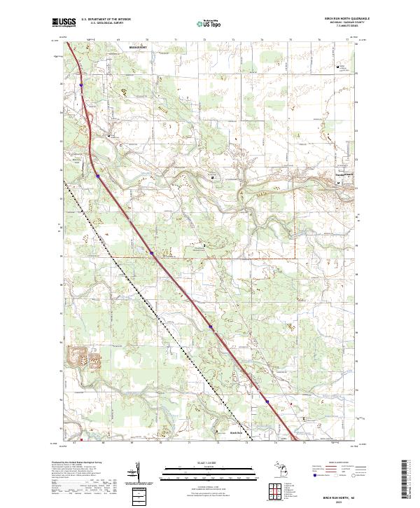 US Topo 7.5-minute map for Birch Run North MI