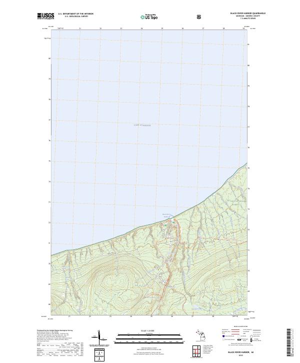 US Topo 7.5-minute map for Black River Harbor MI