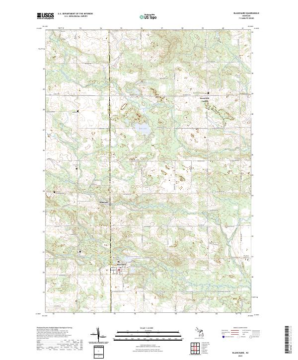 US Topo 7.5-minute map for Blanchard MI