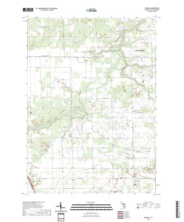 US Topo 7.5-minute map for Borculo MI