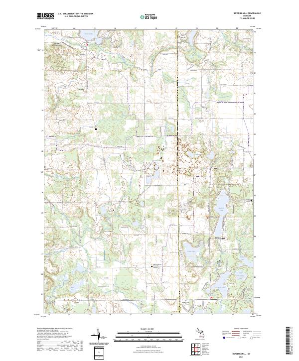 US Topo 7.5-minute map for Bowens Mill MI