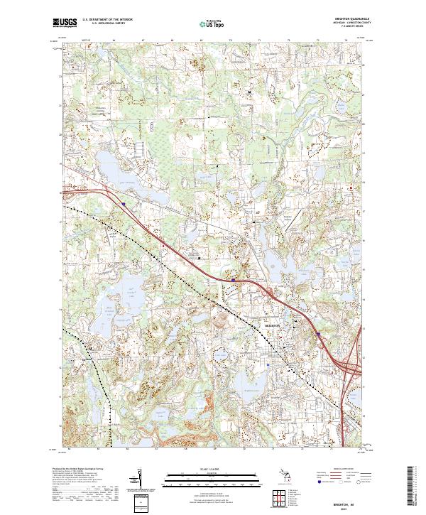 US Topo 7.5-minute map for Brighton MI