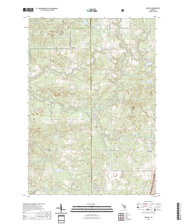 US Topo 7.5-minute map for Bristol MI