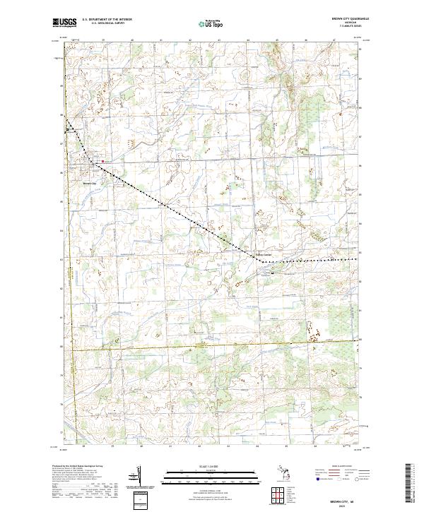 US Topo 7.5-minute map for Brown City MI