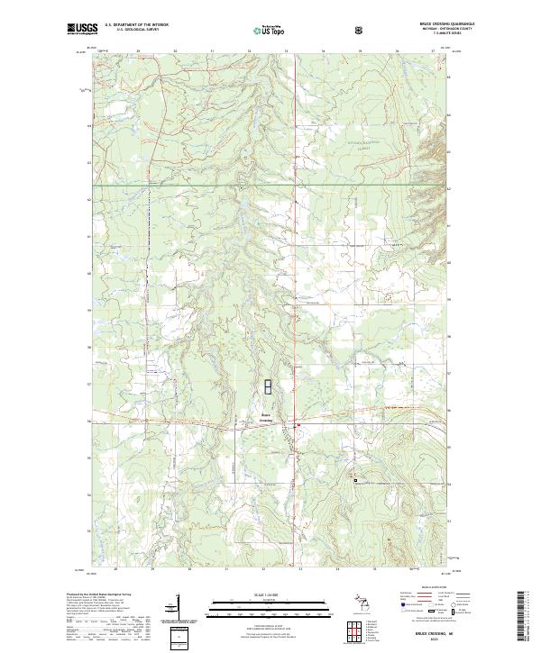 US Topo 7.5-minute map for Bruce Crossing MI