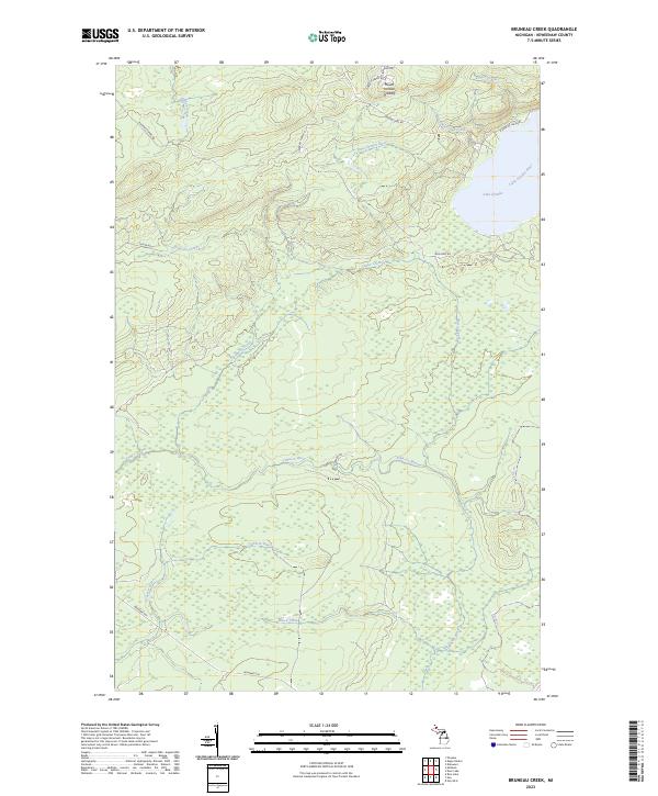 US Topo 7.5-minute map for Bruneau Creek MI