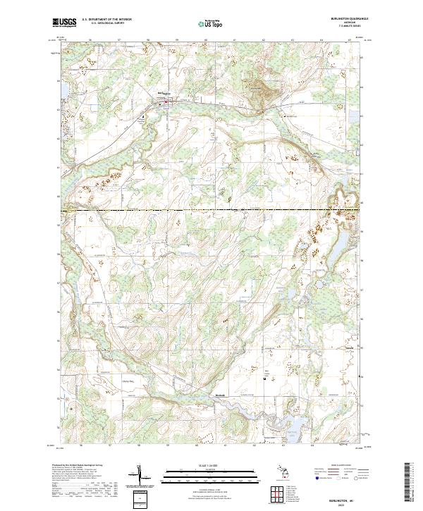 US Topo 7.5-minute map for Burlington MI