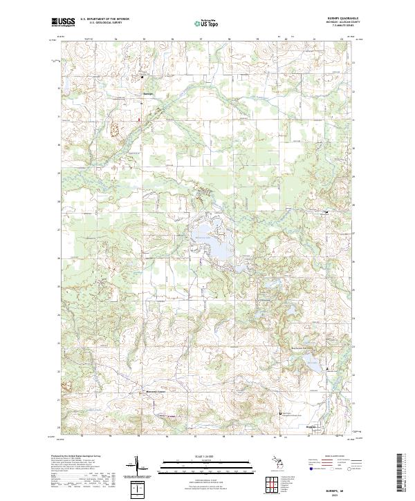 US Topo 7.5-minute map for Burnips MI
