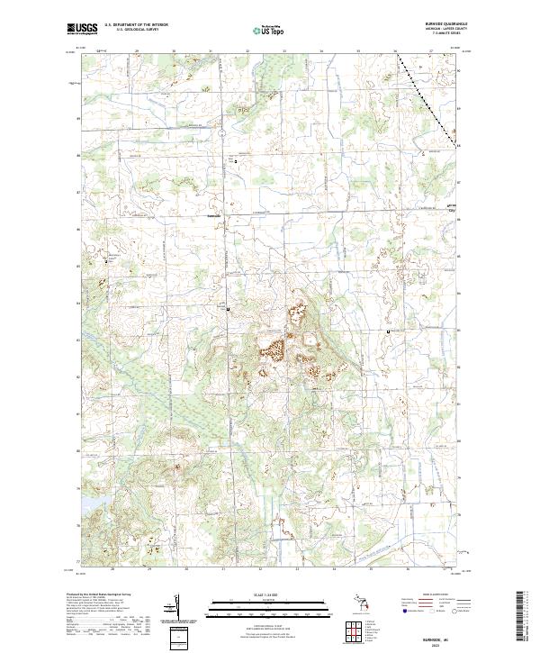 US Topo 7.5-minute map for Burnside MI
