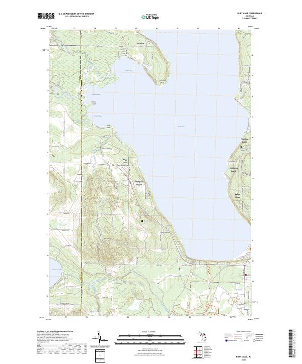 US Topo 7.5-minute map for Burt Lake MI