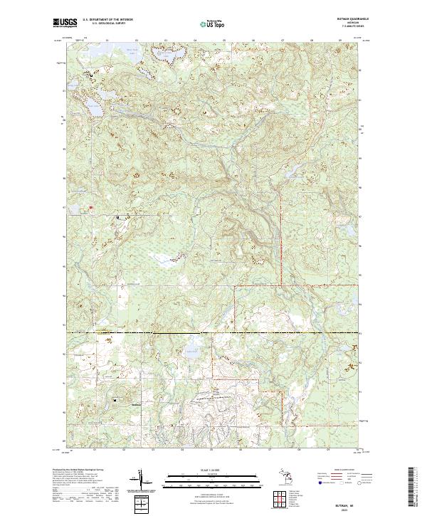 US Topo 7.5-minute map for Butman MI