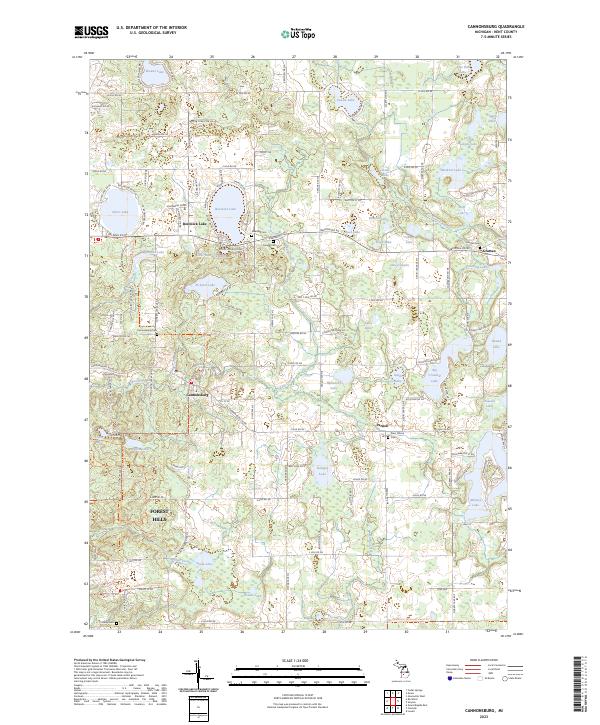 US Topo 7.5-minute map for Cannonsburg MI