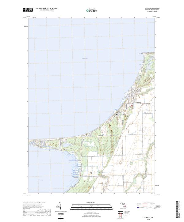 US Topo 7.5-minute map for Caseville MI