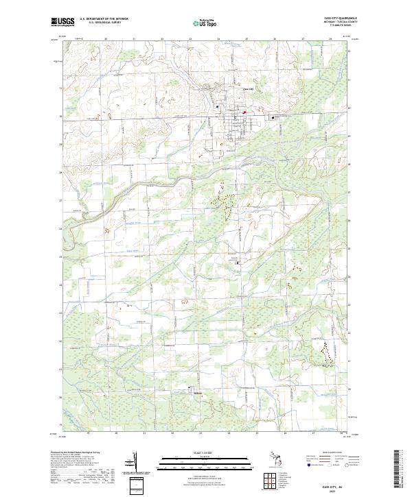 US Topo 7.5-minute map for Cass City MI
