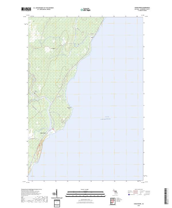 US Topo 7.5-minute map for Cedar River MI