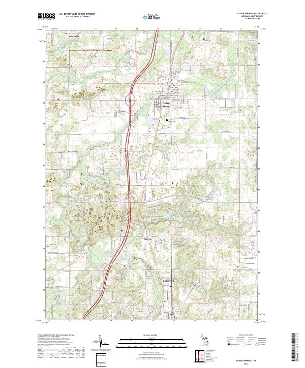 US Topo 7.5-minute map for Cedar Springs MI