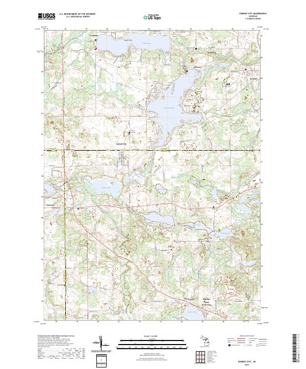 US Topo 7.5-minute map for Cement City MI