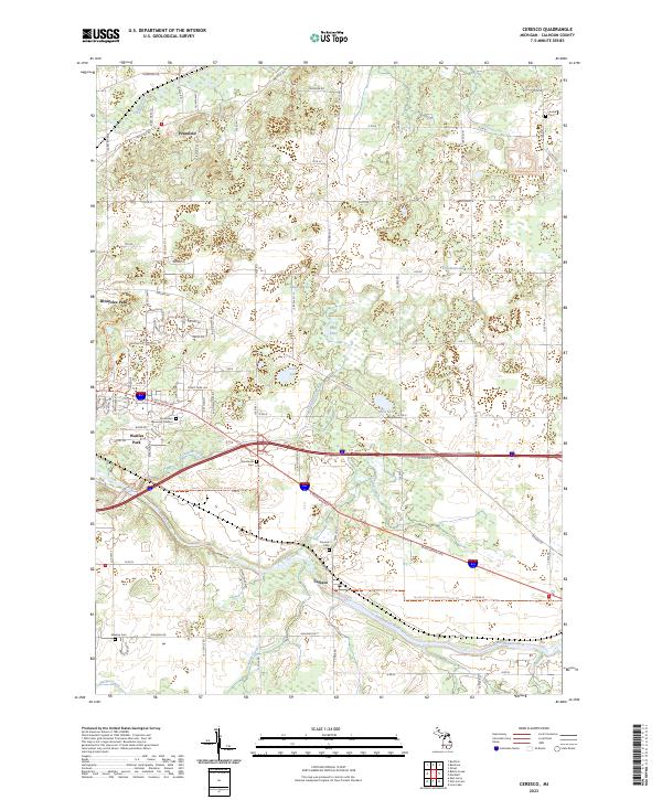 US Topo 7.5-minute map for Ceresco MI