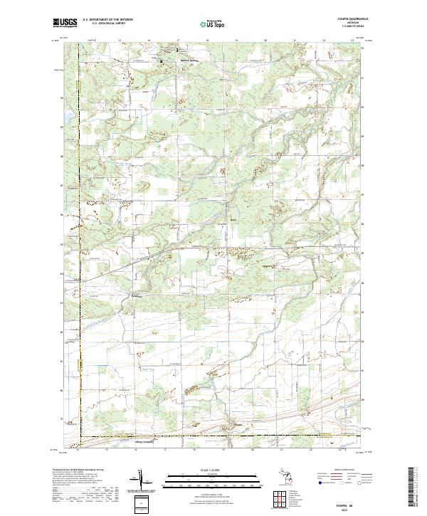 US Topo 7.5-minute map for Chapin MI