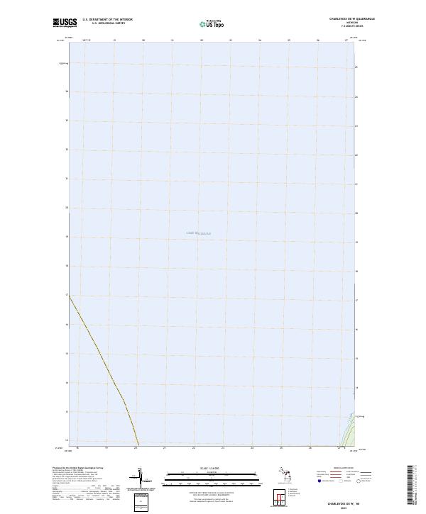 US Topo 7.5-minute map for Charlevoix OE W MI