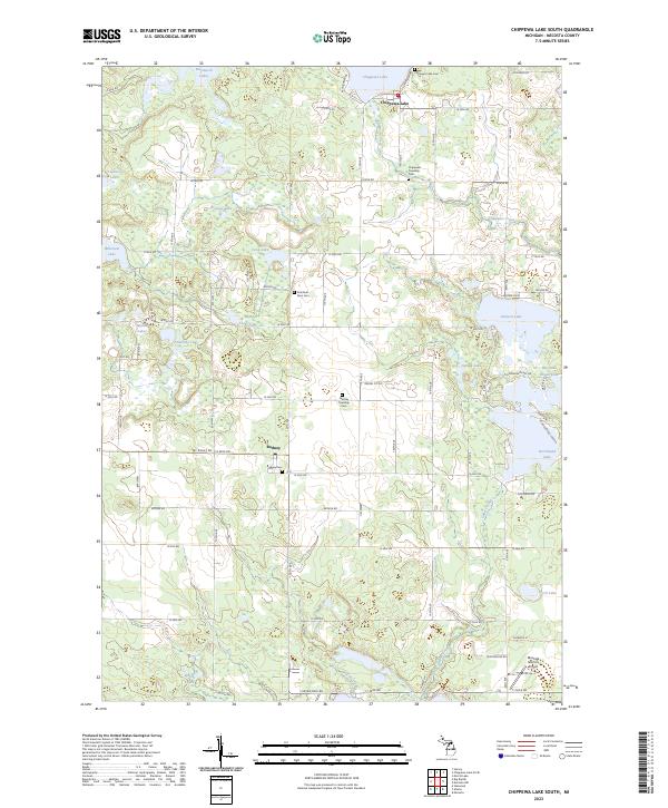 US Topo 7.5-minute map for Chippewa Lake South MI