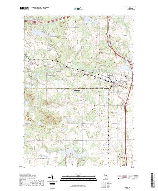 US Topo 7.5-minute map for Clare MI