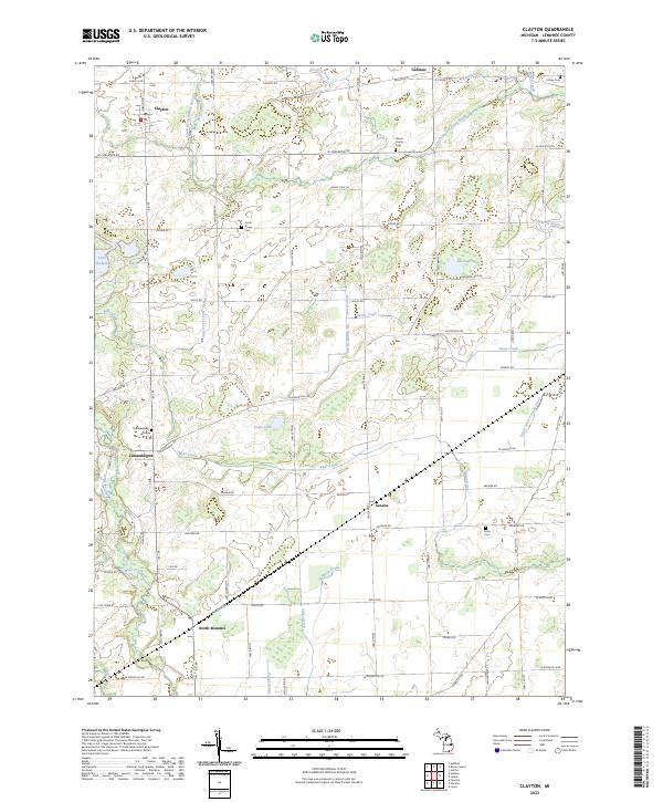 US Topo 7.5-minute map for Clayton MI