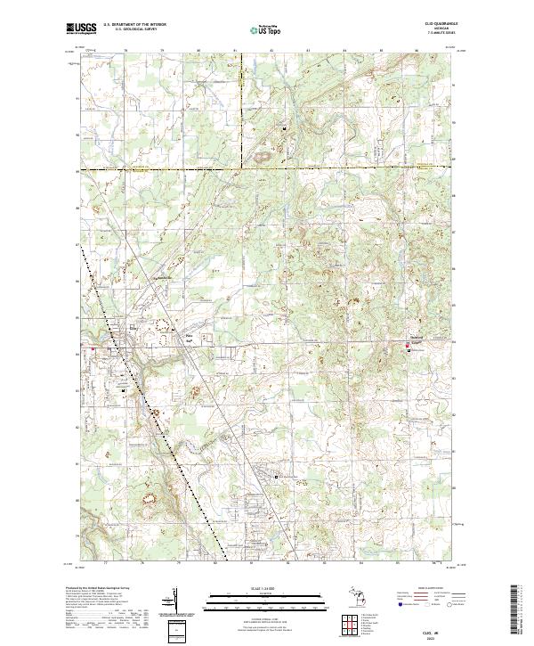 US Topo 7.5-minute map for Clio MI