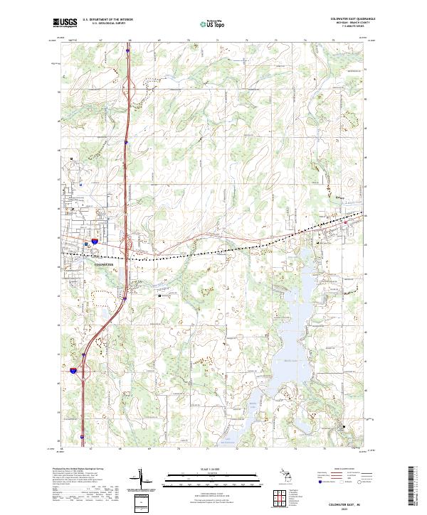 US Topo 7.5-minute map for Coldwater East MI
