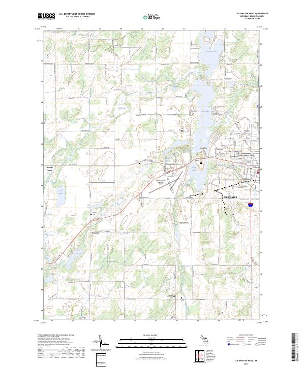 US Topo 7.5-minute map for Coldwater West MI