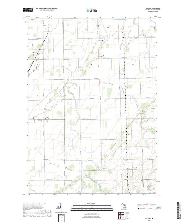 US Topo 7.5-minute map for Colling MI