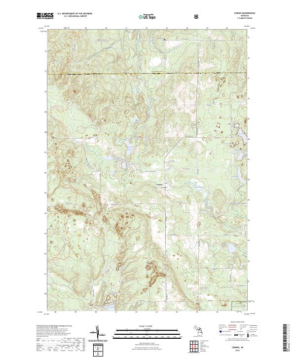 US Topo 7.5-minute map for Comins MI