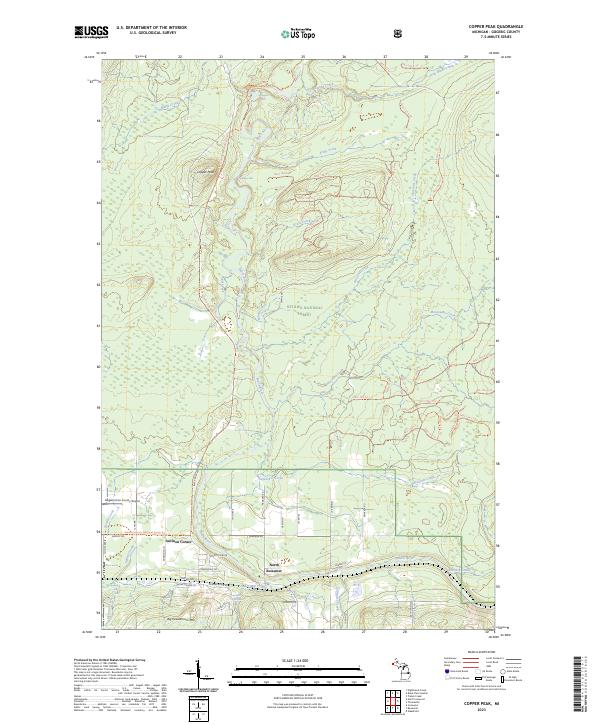 US Topo 7.5-minute map for Copper Peak MI