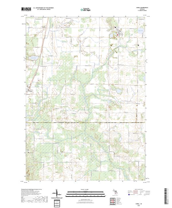 US Topo 7.5-minute map for Coral MI