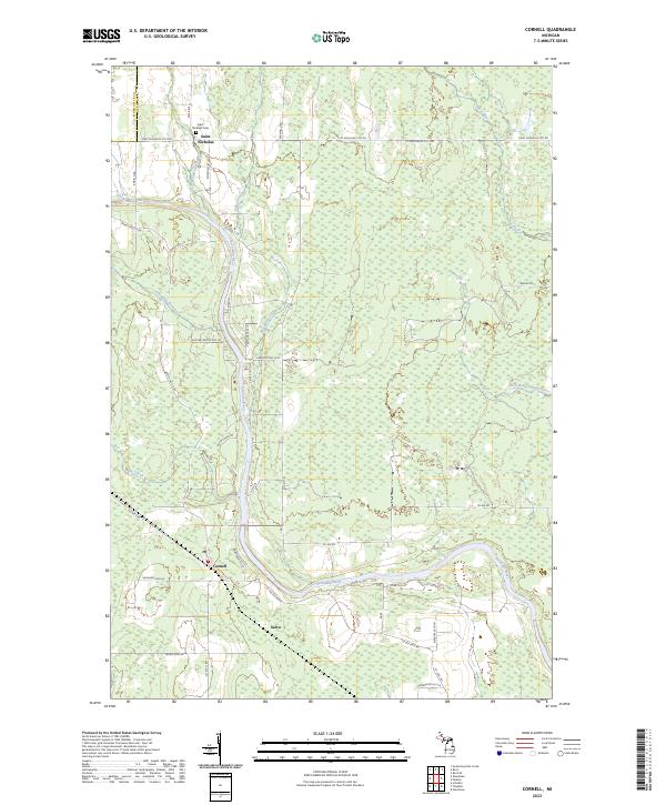 US Topo 7.5-minute map for Cornell MI