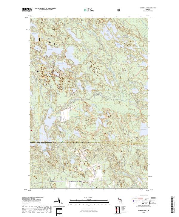 US Topo 7.5-minute map for Corner Lake MI
