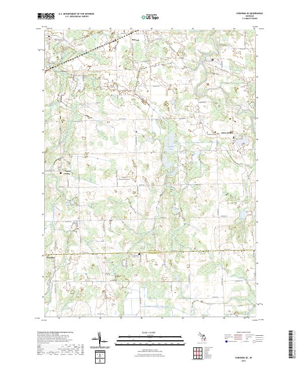 US Topo 7.5-minute map for Corunna SE MI