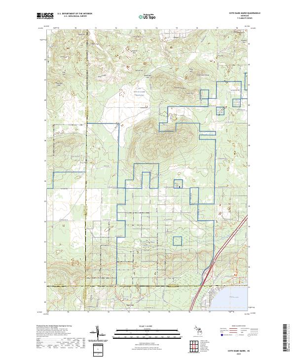 US Topo 7.5-minute map for Cote Dame Marie MI