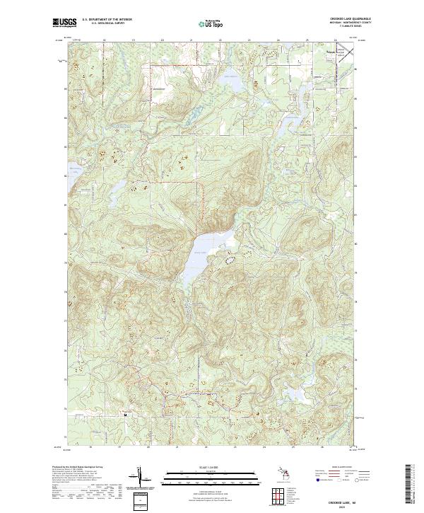 US Topo 7.5-minute map for Crooked Lake MI