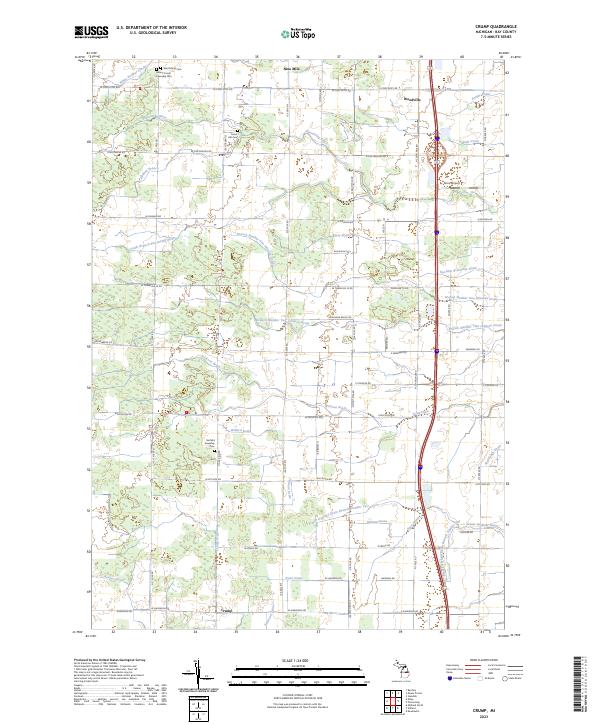 US Topo 7.5-minute map for Crump MI