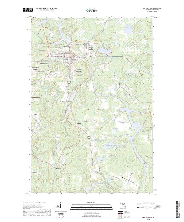 US Topo 7.5-minute map for Crystal Falls MI