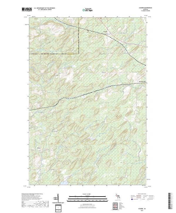 US Topo 7.5-minute map for Cunard MI