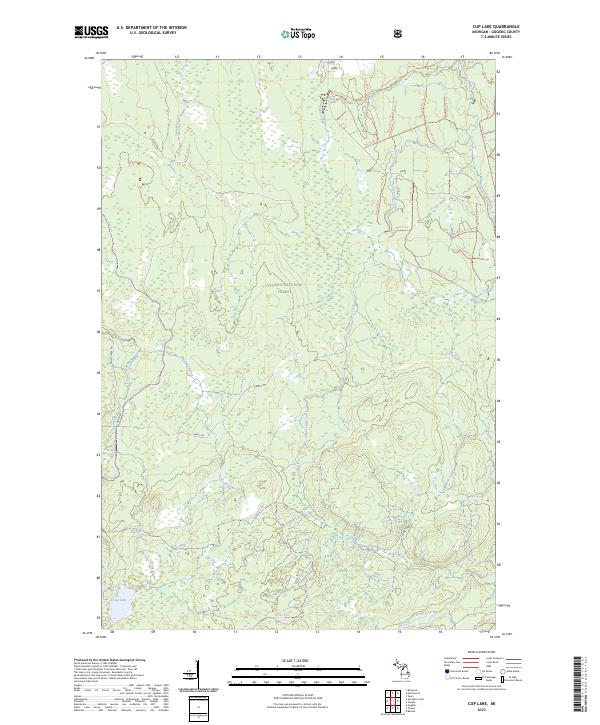 US Topo 7.5-minute map for Cup Lake MI