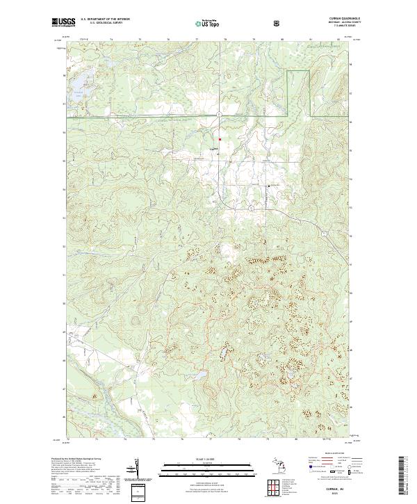 Curran Mi US Topo 7.5-minute map for Curran MI – American Map Store